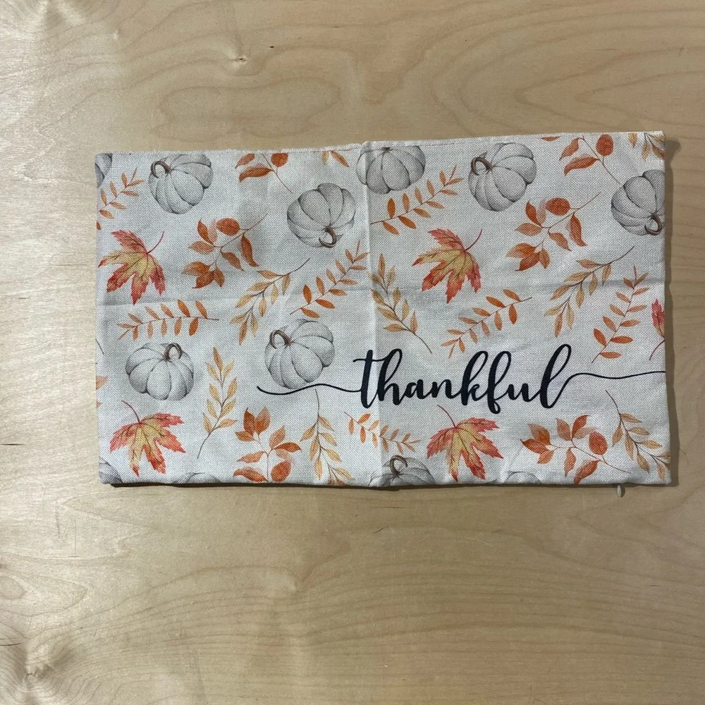 Thankful Autumn Themed Pillow Cover (FC)